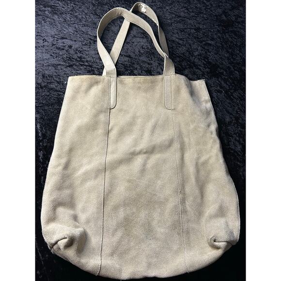 Merona Large Sand Suede Tote Bag Shoulder Purse – Neutral Tan - Picture 1 of 11